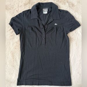 Lacoste Women's Black Button Down Shirt